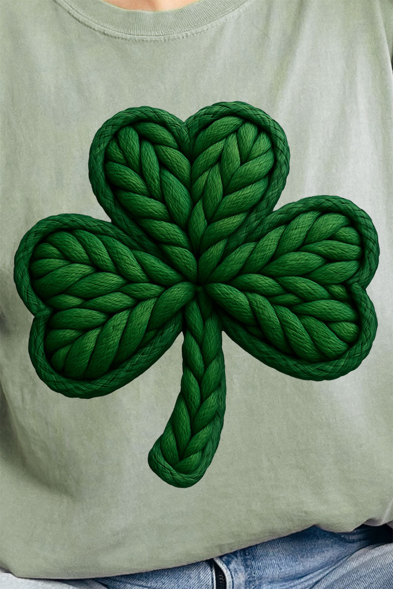 Faux Yarn Clover Comfort Colors Adult Ring-Spun Cotton Tee