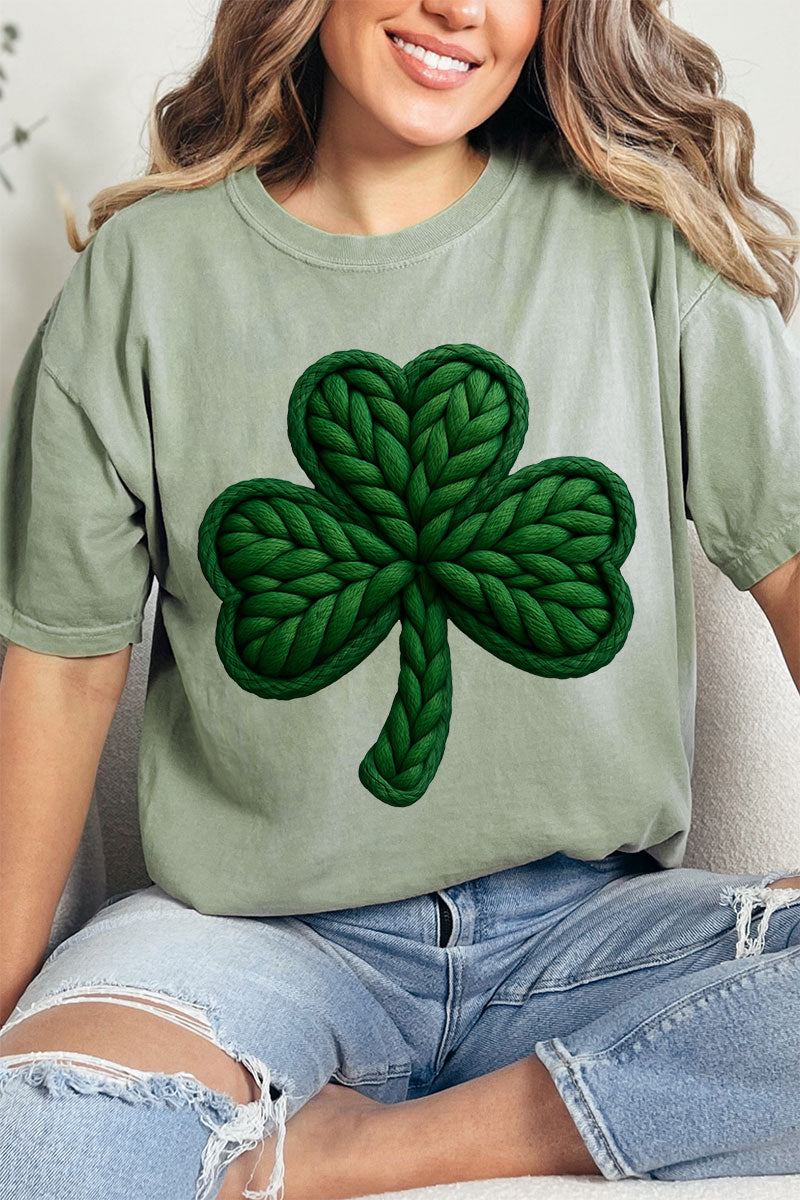 Faux Yarn Clover Comfort Colors Adult Ring-Spun Cotton Tee