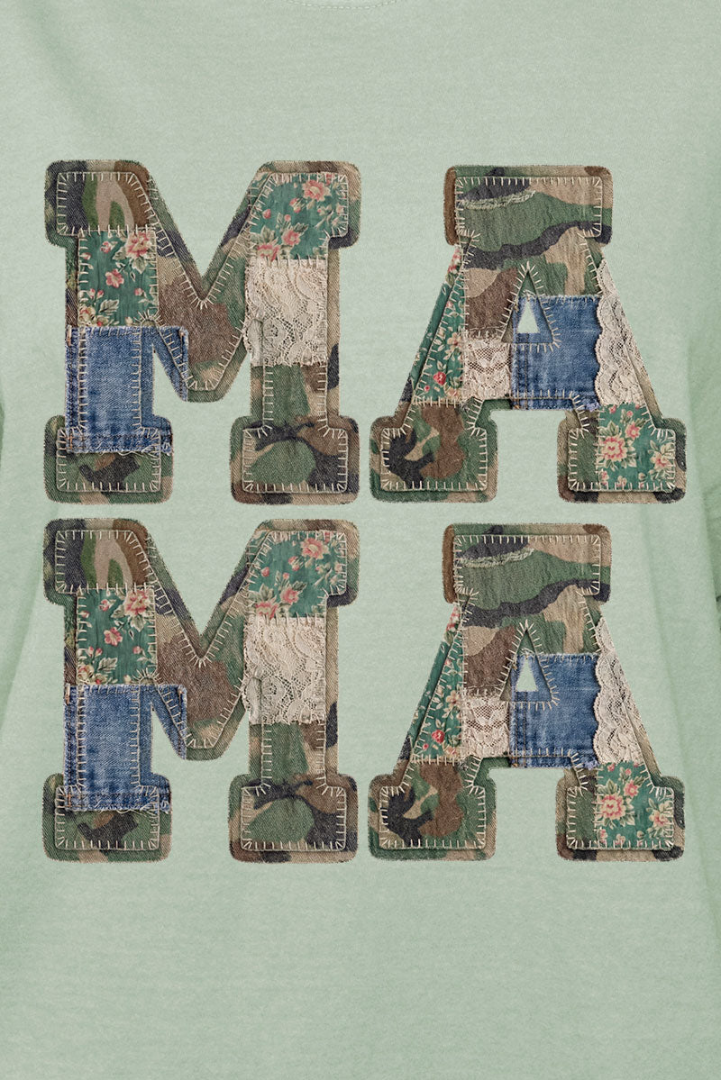 Patchwork Camo Mama Comfort Colors Adult Ring-Spun Cotton Tee