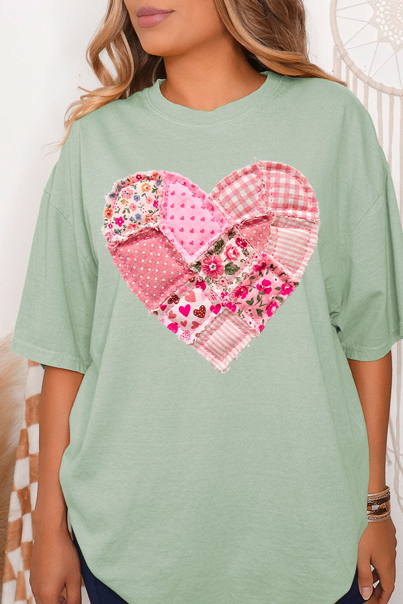 Patchwork Heart Comfort Colors Adult Ring-Spun Cotton Tee
