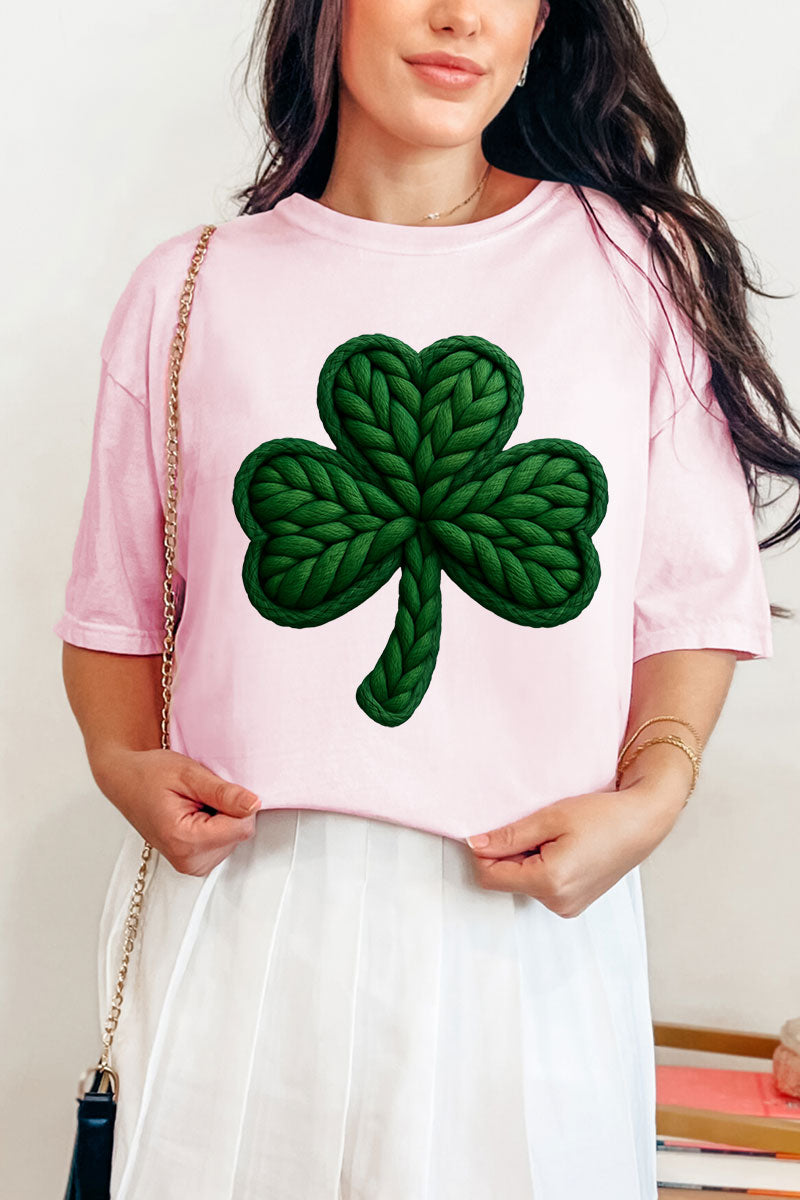 Faux Yarn Clover Comfort Colors Adult Ring-Spun Cotton Tee