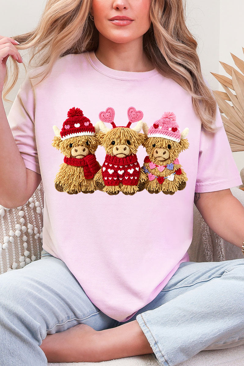 Faux Yarn Highland Hearts Comfort Colors Adult Ring-Spun Cotton Tee