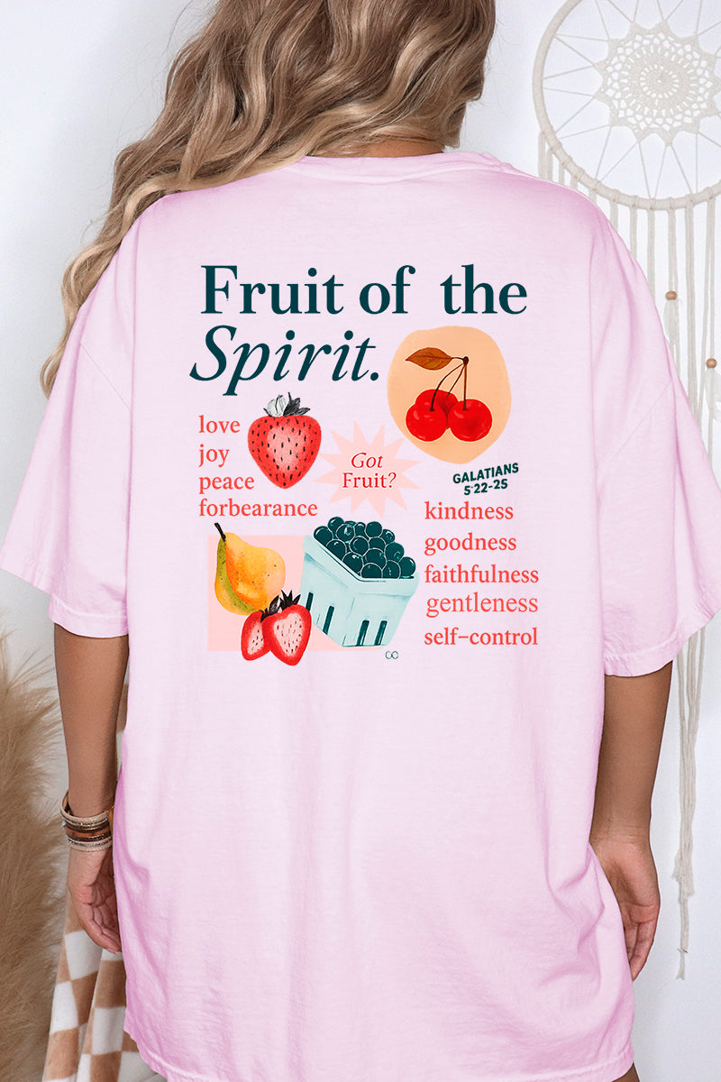 Got Fruit? Fruit Of The Spirit Front & Back Design Comfort Colors Adult Ring-Spun Cotton Tee