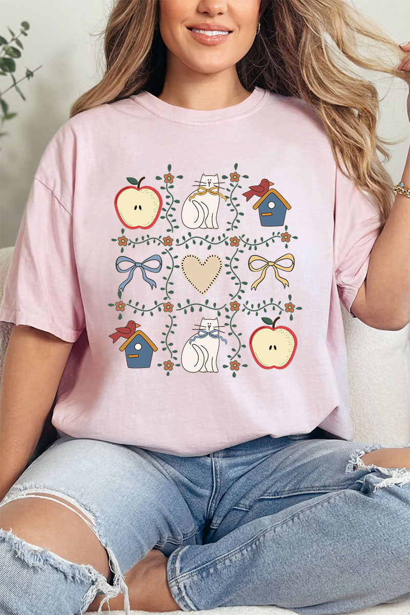 Heart & Home Quilt Comfort Colors Adult Ring-Spun Cotton Tee