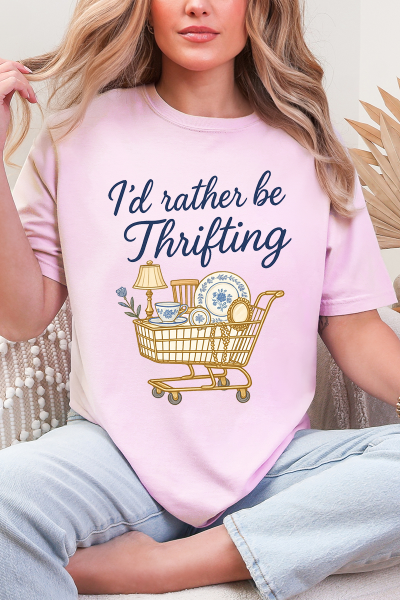 I'd Rather Be Thrifting Comfort Colors Adult Ring-Spun Cotton Tee