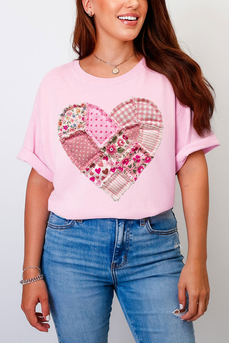 Patchwork Heart Comfort Colors Adult Ring-Spun Cotton Tee