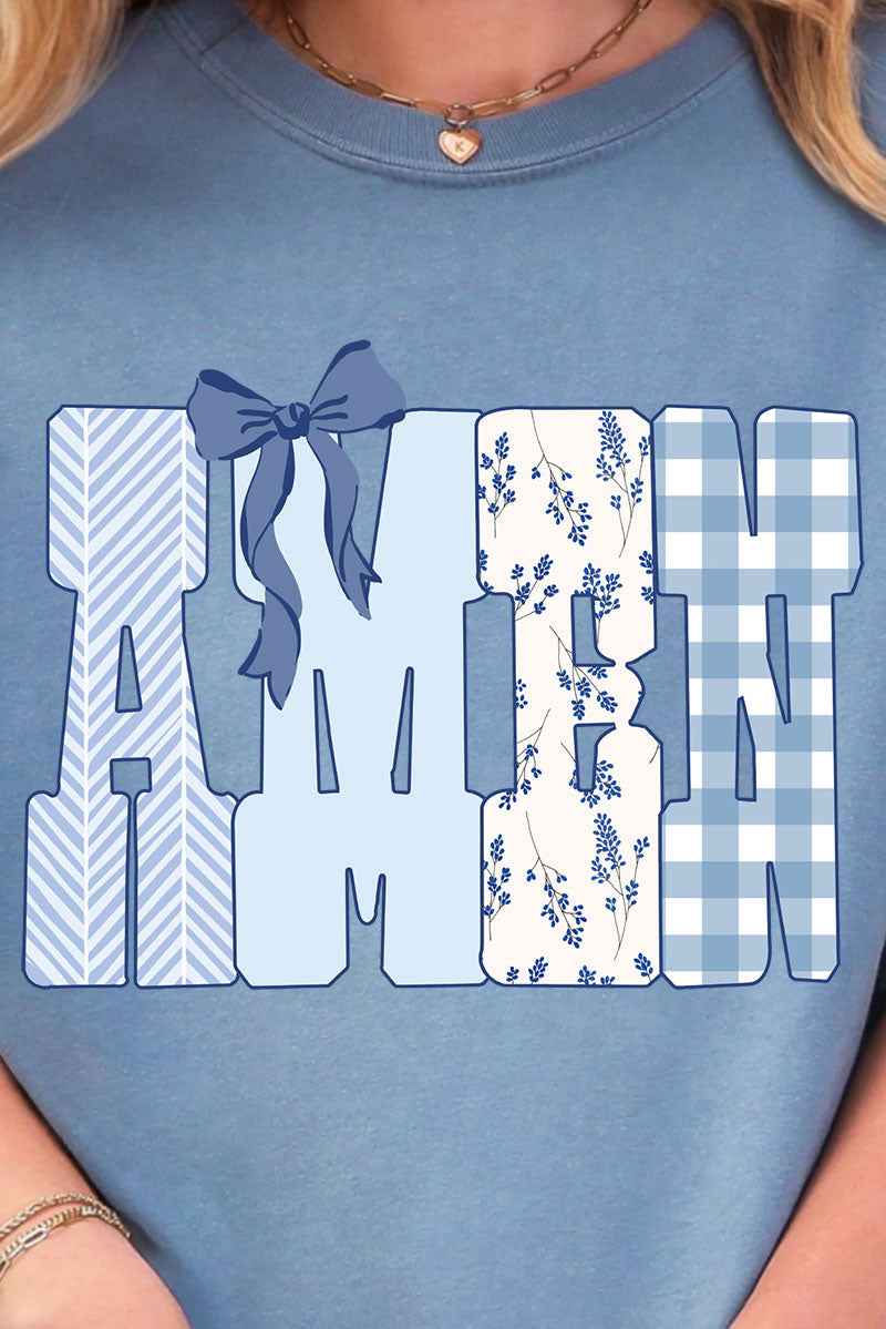 Sunday Blue Amen Comfort Colors Adult Ring-Spun Cotton Tee