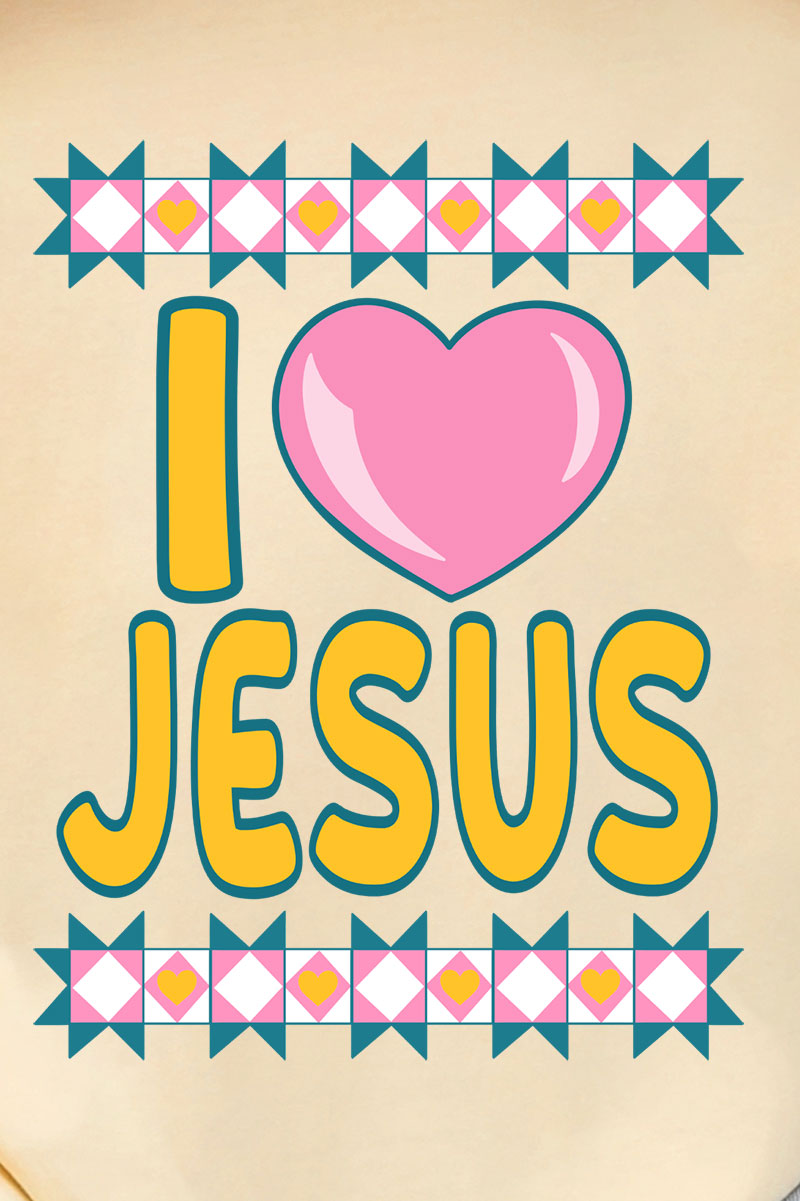 Folk Faith: I Love Jesus Comfort Colors Adult Ring-Spun Cotton Tee