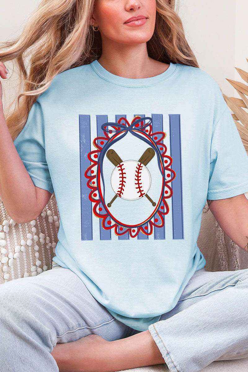 Baseball Stripes Comfort Colors Adult Ring-Spun Cotton Tee
