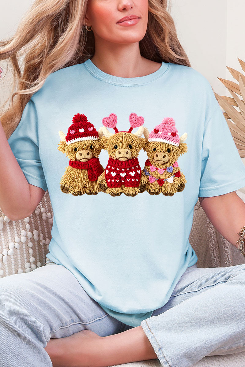 Faux Yarn Highland Hearts Comfort Colors Adult Ring-Spun Cotton Tee