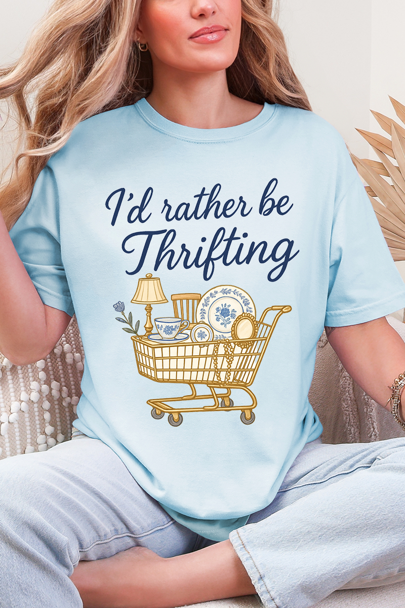 I'd Rather Be Thrifting Comfort Colors Adult Ring-Spun Cotton Tee