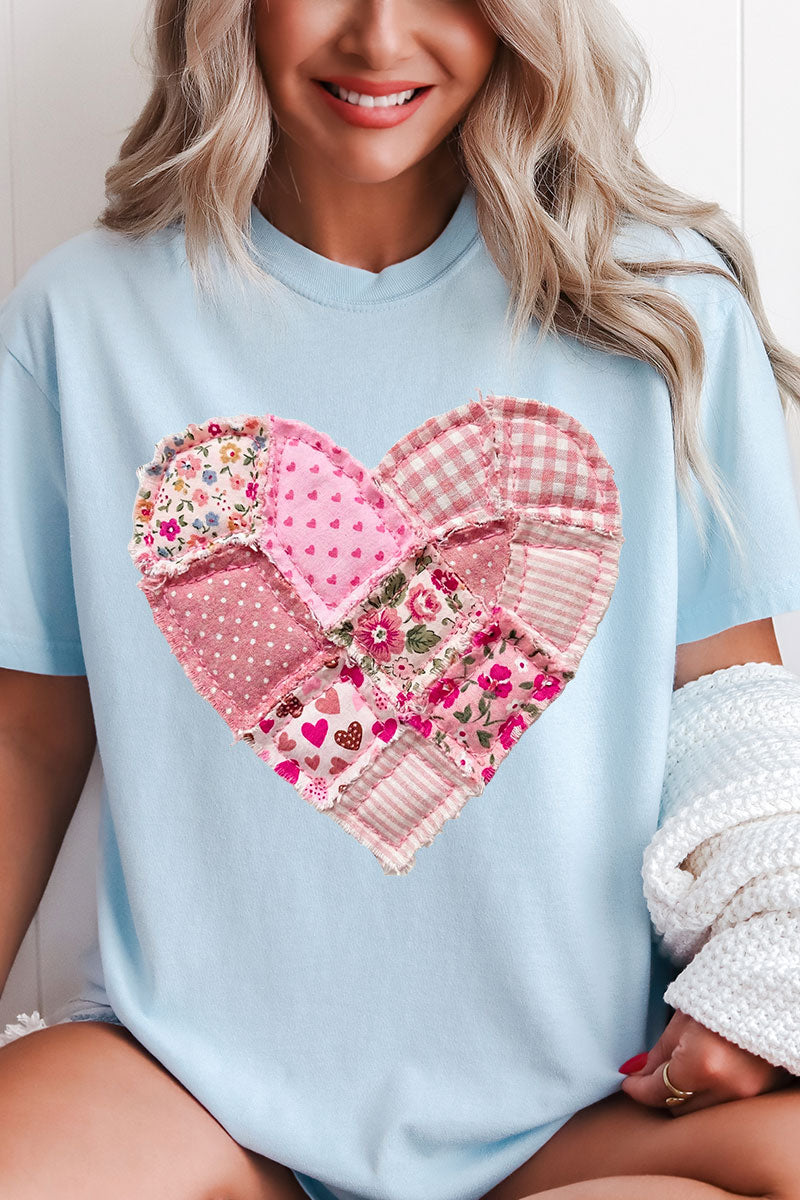 Patchwork Heart Comfort Colors Adult Ring-Spun Cotton Tee