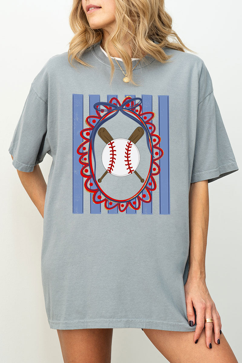 Baseball Stripes Comfort Colors Adult Ring-Spun Cotton Tee