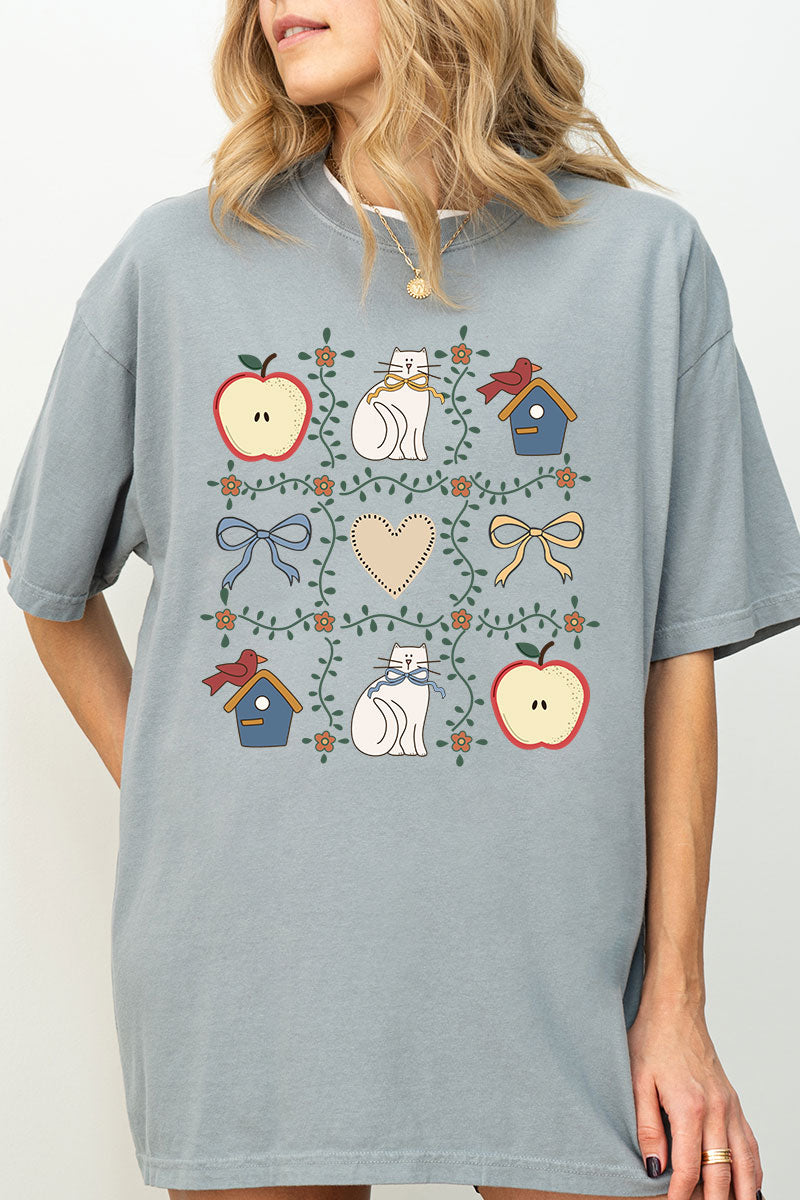 Heart & Home Quilt Comfort Colors Adult Ring-Spun Cotton Tee