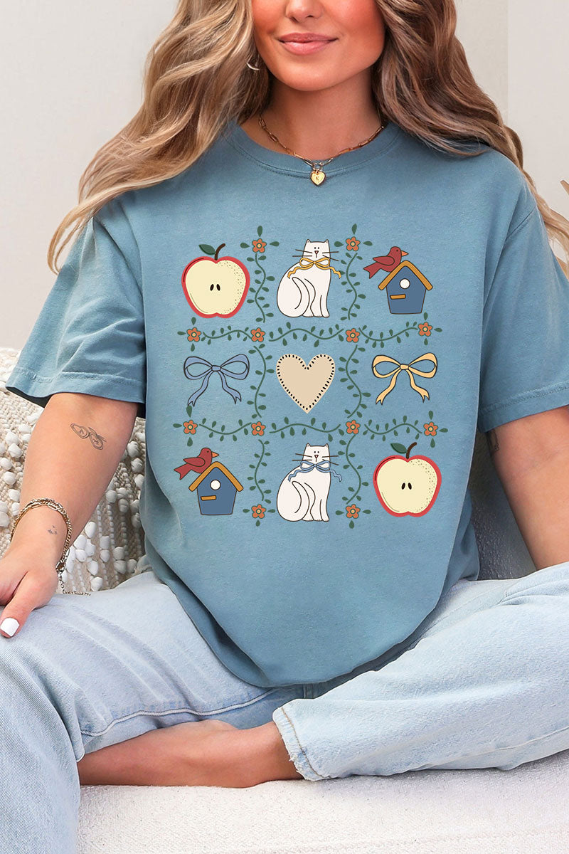 Heart & Home Quilt Comfort Colors Adult Ring-Spun Cotton Tee