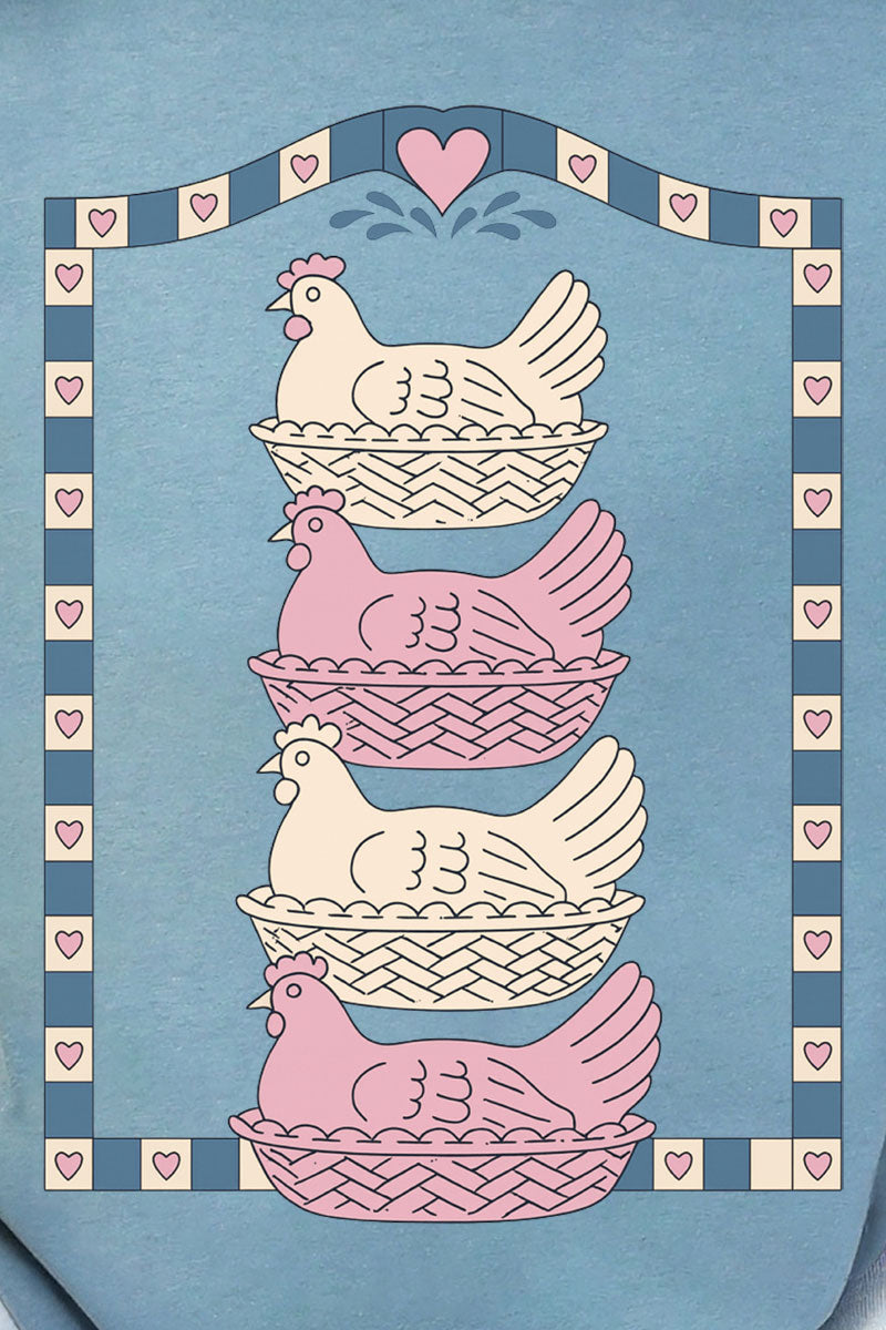 Hen Stack Hearts Comfort Colors Adult Ring-Spun Cotton Tee