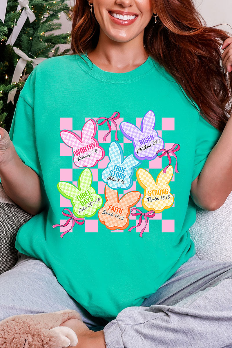 Little Bunnies, Big Faith Comfort Colors Adult Ring-Spun Cotton Tee