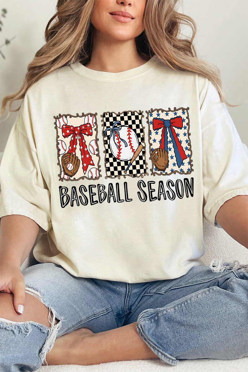 Baseball Season Ribbon Comfort Colors Adult Ring-Spun Cotton Tee