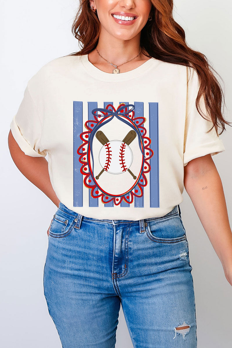 Baseball Stripes Comfort Colors Adult Ring-Spun Cotton Tee