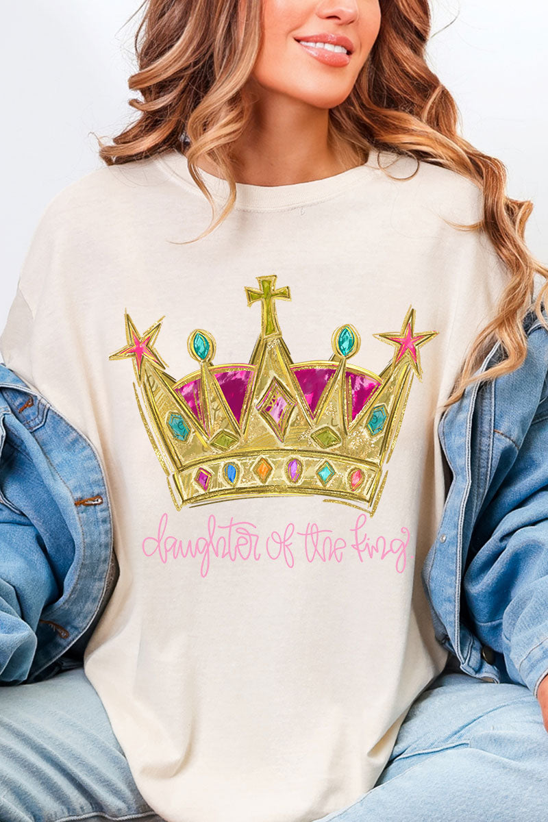 Bejeweled Daughter Of The King Comfort Colors Adult Ring-Spun Cotton Tee