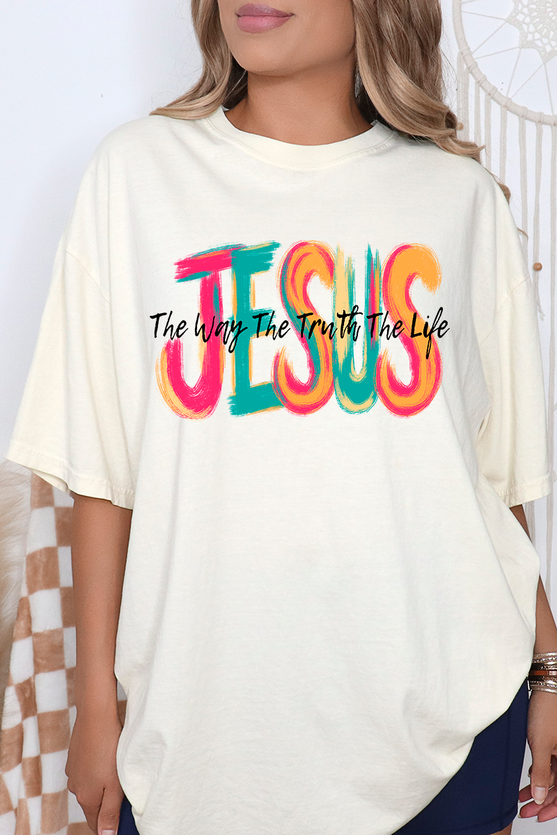 Brushstroke Jesus Comfort Colors Adult Ring-Spun Cotton Tee