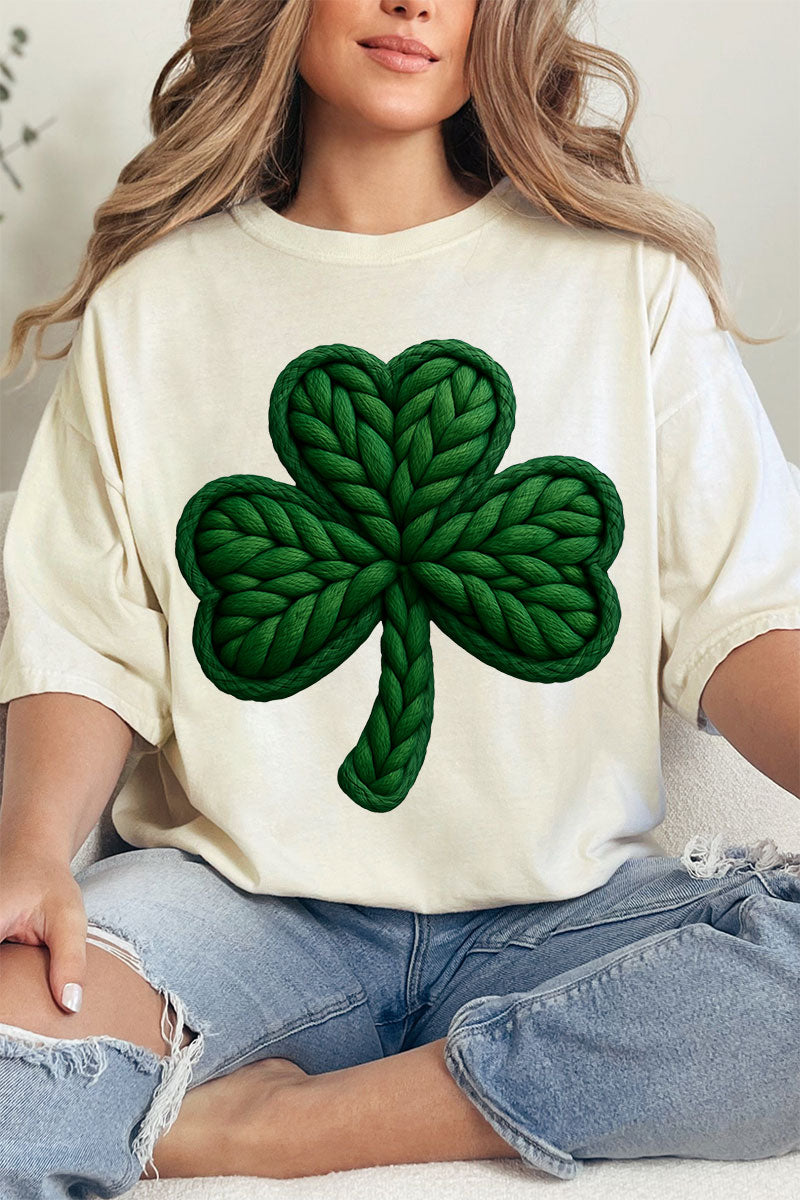 Faux Yarn Clover Comfort Colors Adult Ring-Spun Cotton Tee