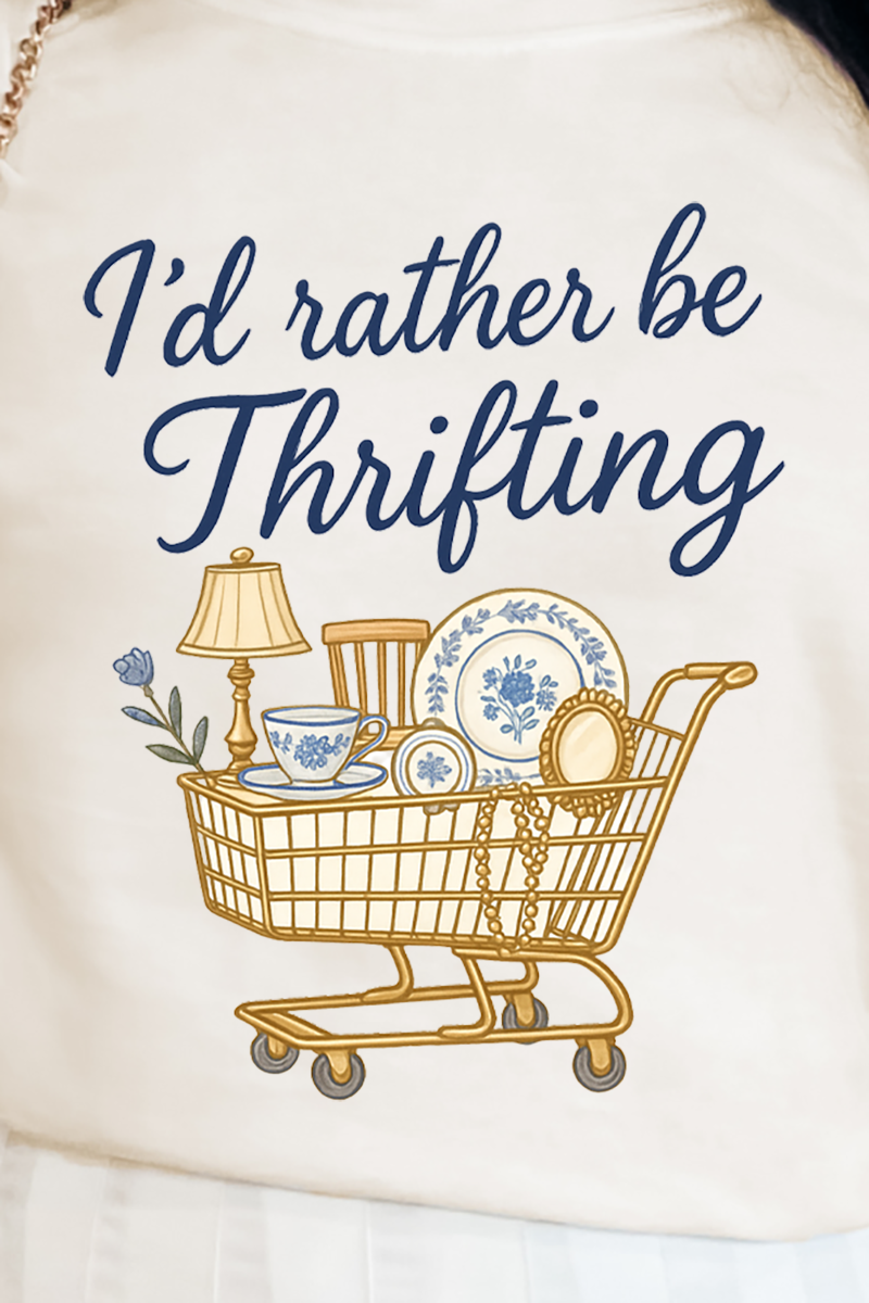 I'd Rather Be Thrifting Comfort Colors Adult Ring-Spun Cotton Tee