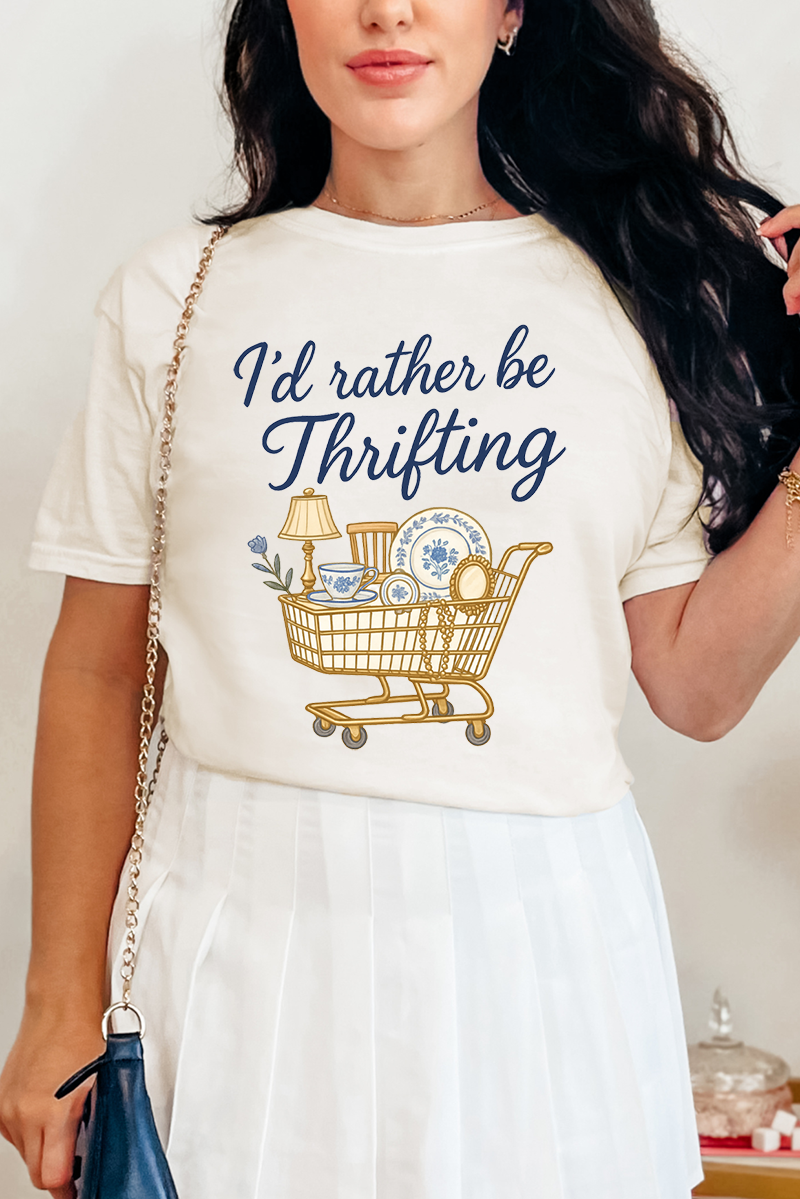 I'd Rather Be Thrifting Comfort Colors Adult Ring-Spun Cotton Tee