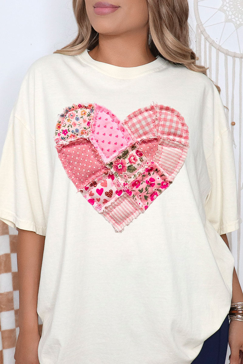 Patchwork Heart Comfort Colors Adult Ring-Spun Cotton Tee
