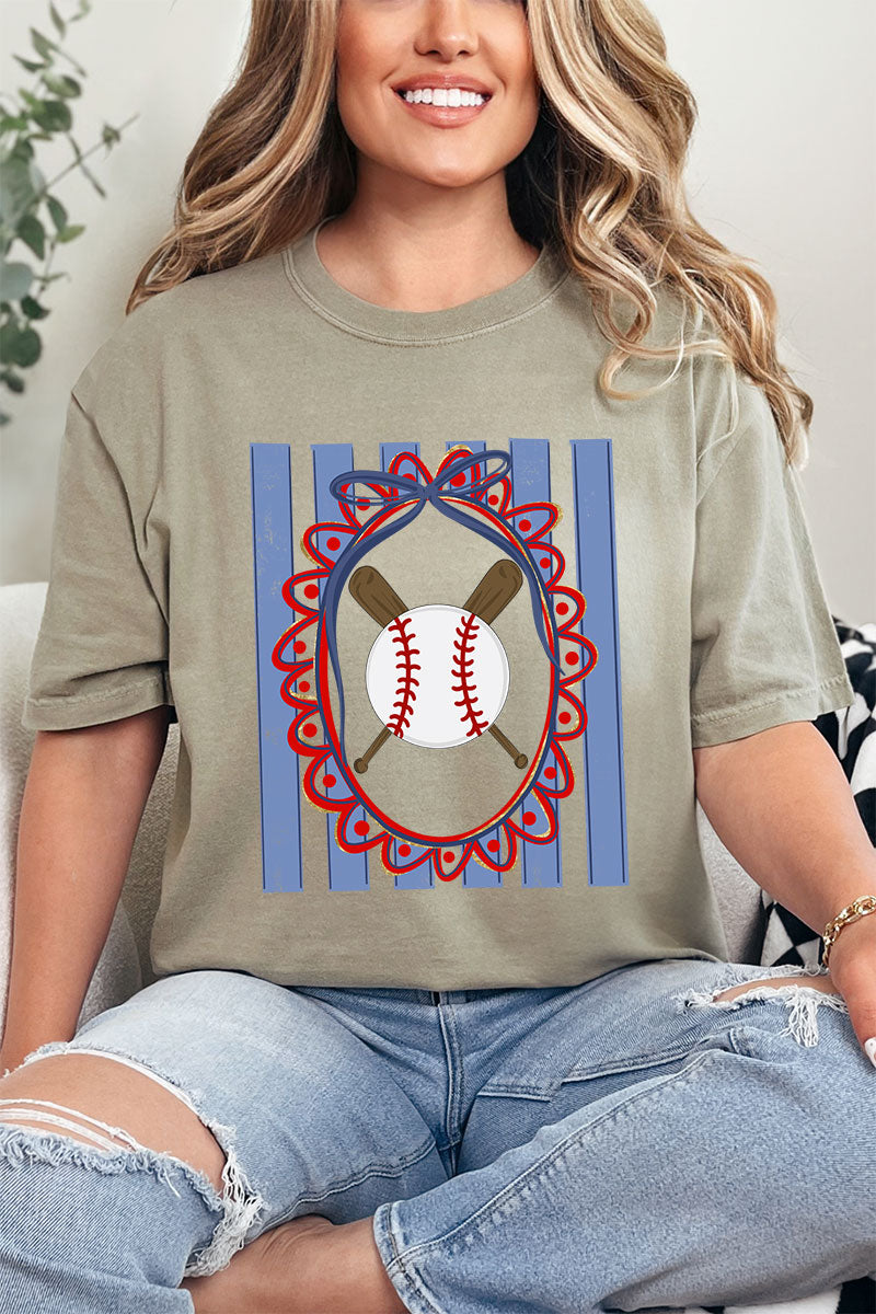 Baseball Stripes Comfort Colors Adult Ring-Spun Cotton Tee
