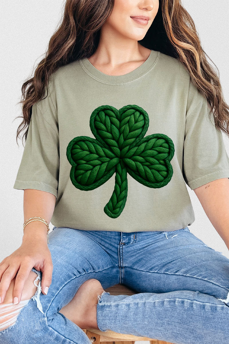 Faux Yarn Clover Comfort Colors Adult Ring-Spun Cotton Tee