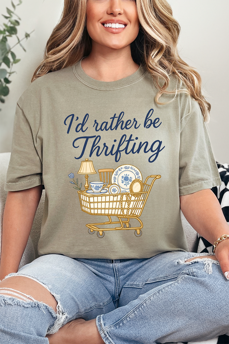 I'd Rather Be Thrifting Comfort Colors Adult Ring-Spun Cotton Tee