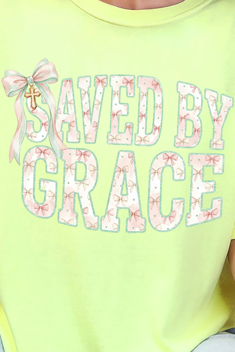 Coquette Cross Saved By Grace Comfort Colors Adult Ring-Spun Cotton Tee