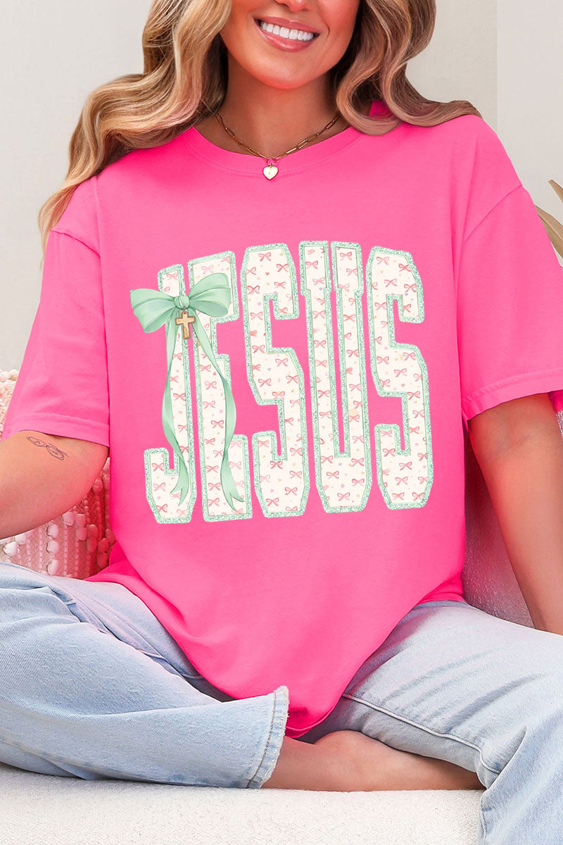 Coquette Cross Jesus Comfort Colors Adult Ring-Spun Cotton Tee