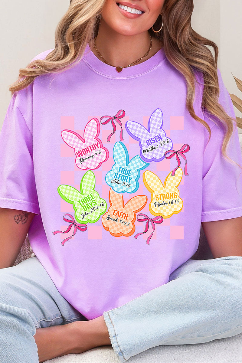 Little Bunnies, Big Faith Comfort Colors Adult Ring-Spun Cotton Tee