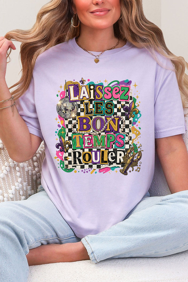 Bold Laissez Les Bon Temps Rouler Comfort Colors Adult Ring-Spun Cotton Tee