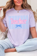 Teacher Striped Comfort Colors Adult Ring-Spun Cotton Tee