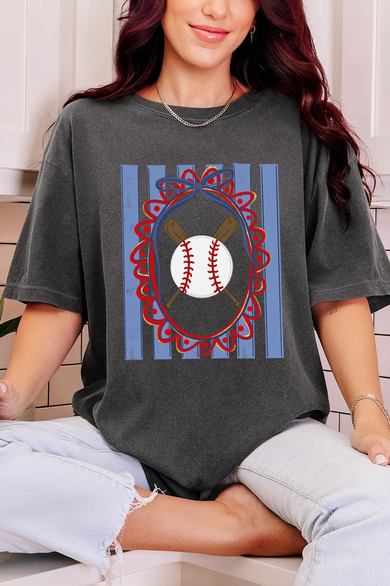Baseball Stripes Comfort Colors Adult Ring-Spun Cotton Tee