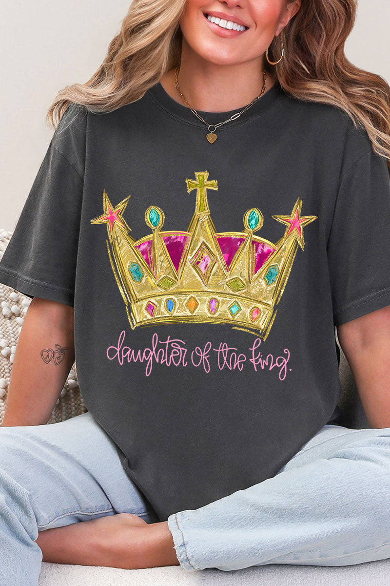 Bejeweled Daughter Of The King Comfort Colors Adult Ring-Spun Cotton Tee