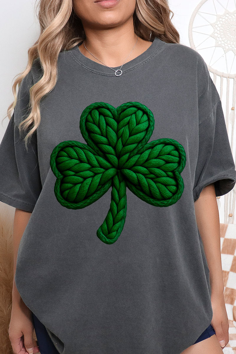 Faux Yarn Clover Comfort Colors Adult Ring-Spun Cotton Tee