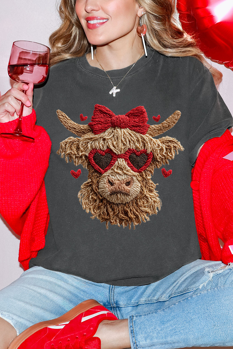 Heartbreaking Heifer Faux Yarn Comfort Colors Adult Ring-Spun Cotton Tee