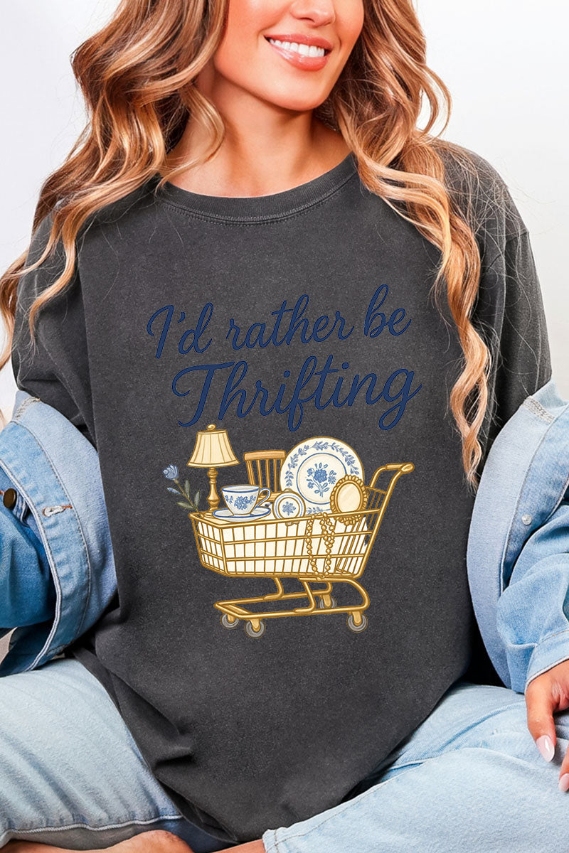 I'd Rather Be Thrifting Comfort Colors Adult Ring-Spun Cotton Tee