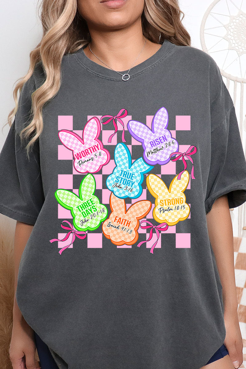 Little Bunnies, Big Faith Comfort Colors Adult Ring-Spun Cotton Tee