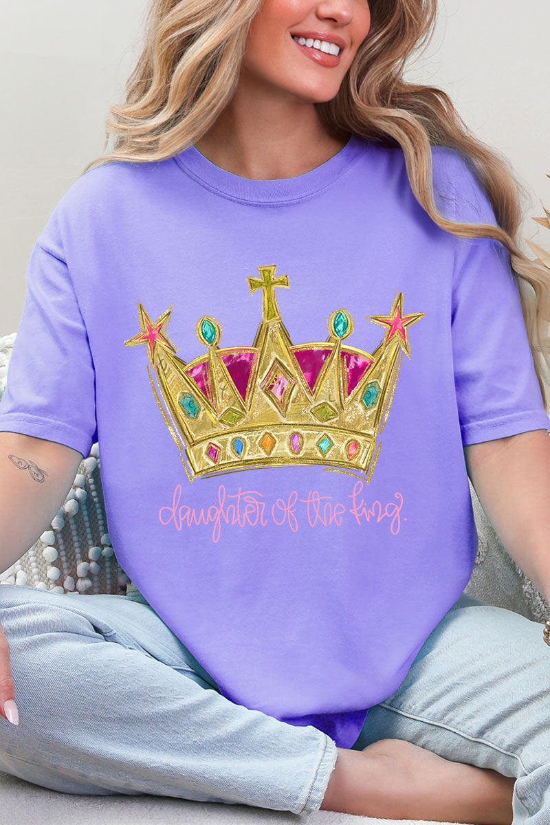 Bejeweled Daughter Of The King Comfort Colors Adult Ring-Spun Cotton Tee