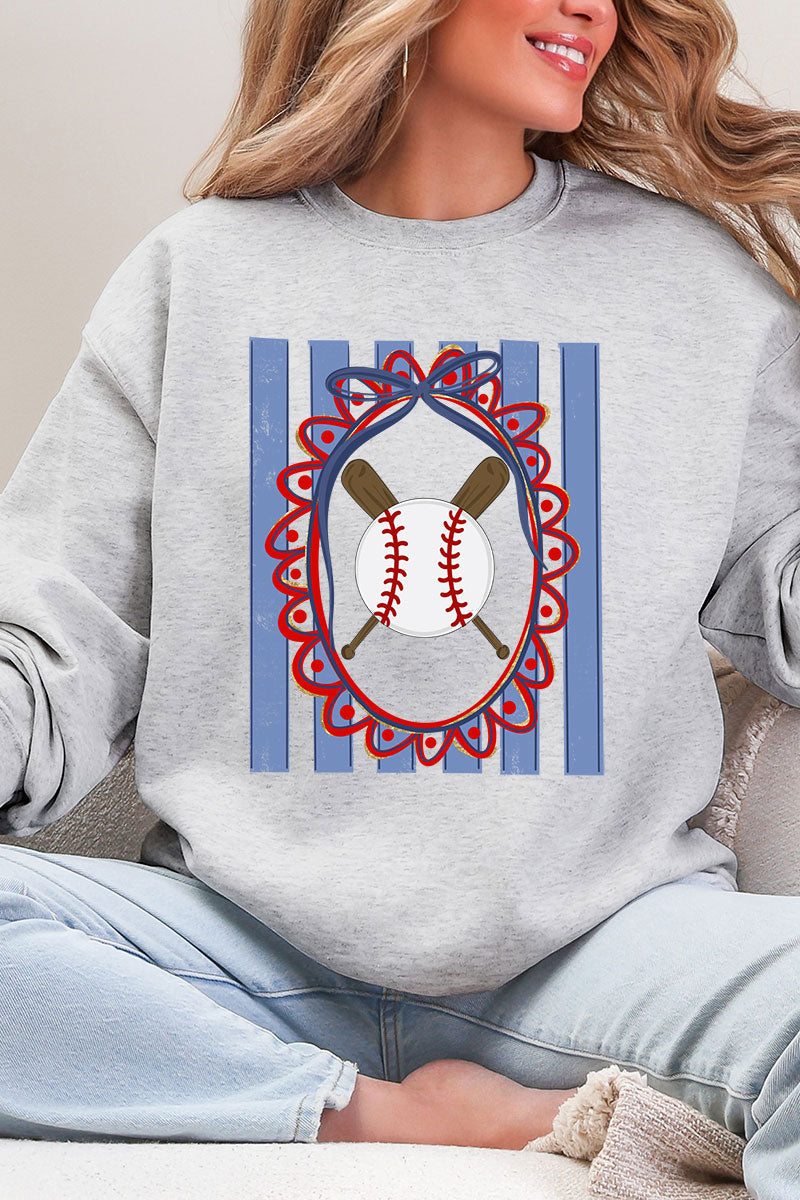 Baseball Stripes Heavy Blend Crew Sweatshirt product image 1