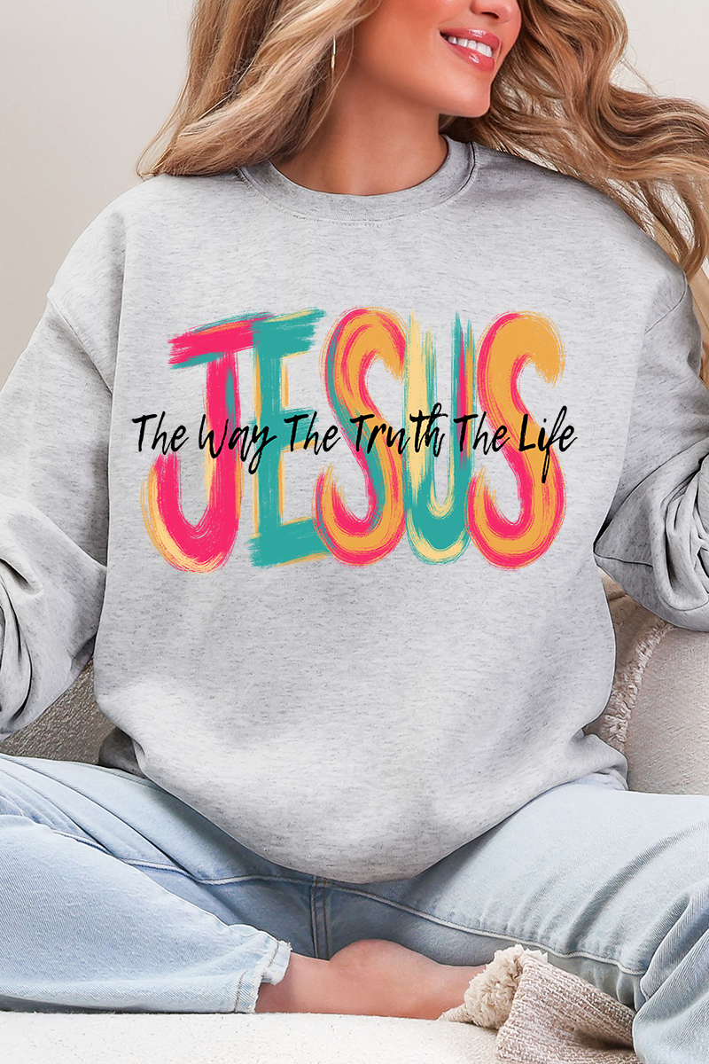 Brushstroke Jesus Heavy Blend Crew Sweatshirt product image 3