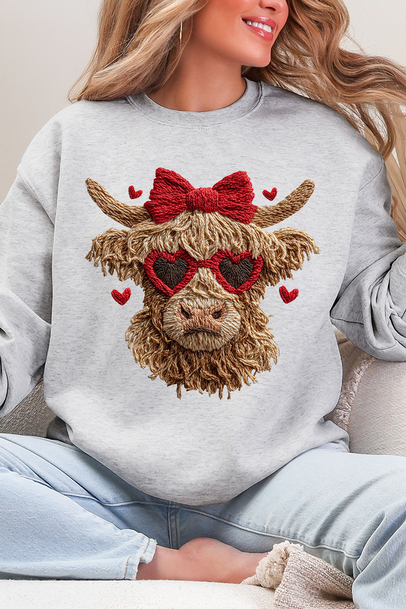 Heartbreaking Heifer Faux Yarn Heavy Blend Crew Sweatshirt product image 3