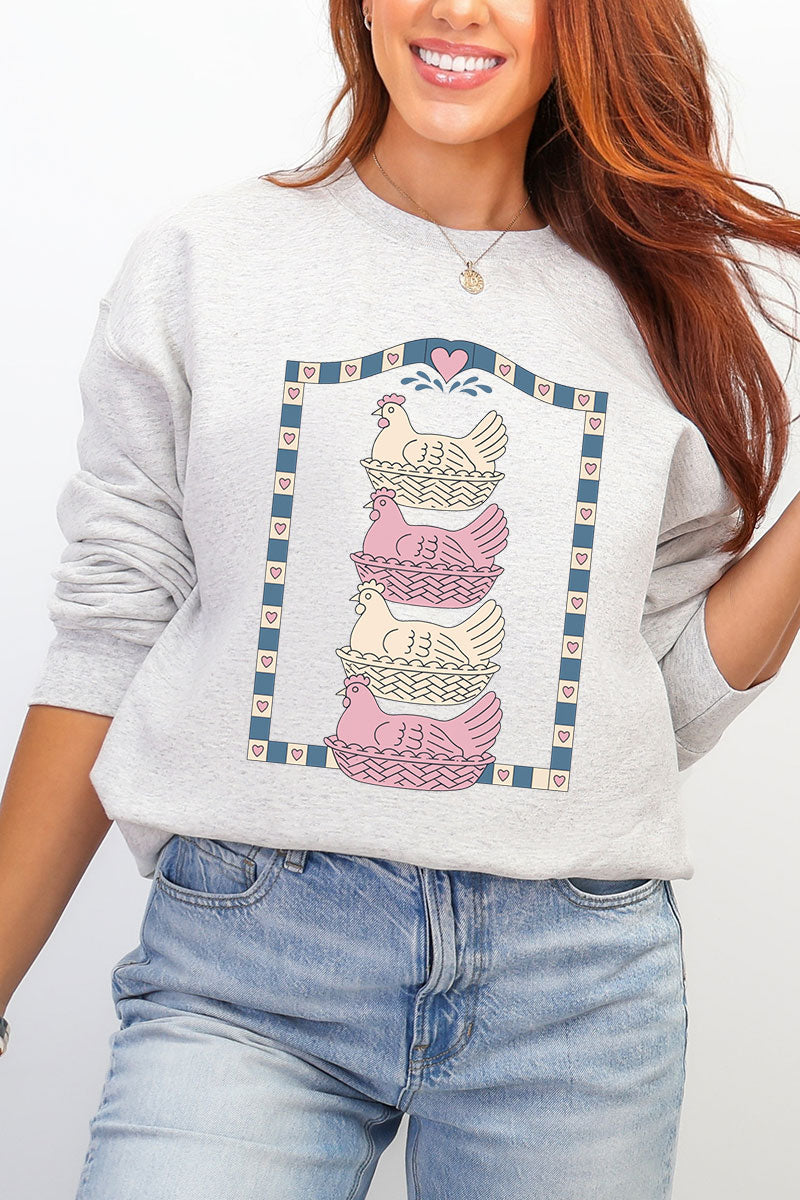 Hen Stack Hearts Heavy Blend Crew Sweatshirt product image 1