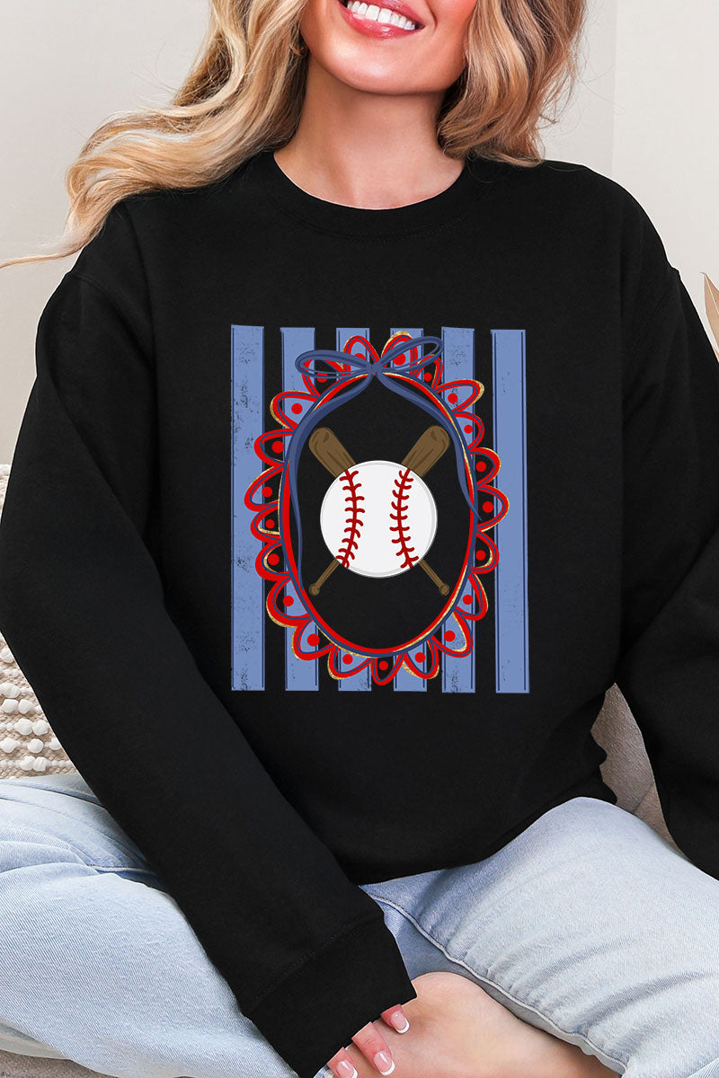 Baseball Stripes Heavy Blend Crew Sweatshirt product image 3