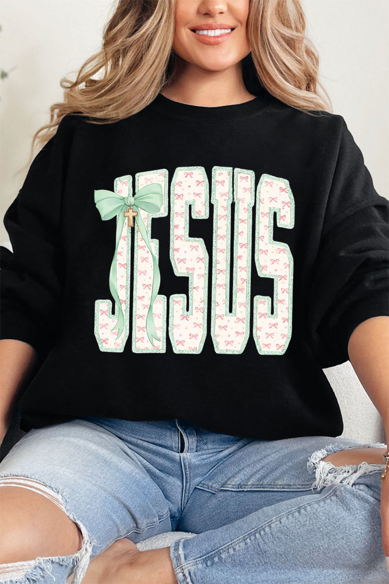 Coquette Cross Jesus Heavy Blend Crew Sweatshirt product image 3